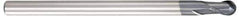 OSG - 2.5mm Diam, 6mm LOC, 2 Flute Solid Carbide Ball End Mill - WXL Finish, Single End, 60mm OAL, 6mm Shank Diam, Spiral Flute - Eagle Tool & Supply