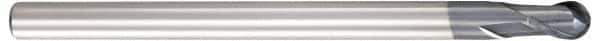 OSG - 9mm Diam, 18mm LOC, 2 Flute Solid Carbide Ball End Mill - WXL Finish, Single End, 100mm OAL, 8mm Shank Diam, Spiral Flute - Eagle Tool & Supply