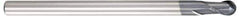 OSG - 1/4" Diam, 1/4" LOC, 2 Flute Solid Carbide Ball End Mill - WXL Finish, Single End, 3" OAL, 1/4" Shank Diam, Spiral Flute - Eagle Tool & Supply