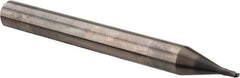 OSG - 1/16" Diam, 1/16" LOC, 2 Flute Solid Carbide Ball End Mill - WXL Finish, Single End, 2-1/2" OAL, 1/4" Shank Diam, Spiral Flute - Eagle Tool & Supply