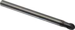 OSG - 5/16" Diam, 5/16" LOC, 2 Flute Solid Carbide Ball End Mill - WXL Finish, Single End, 4" OAL, 5/16" Shank Diam, Spiral Flute - Eagle Tool & Supply