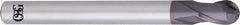 OSG - 3/8" Diam, 3/8" LOC, 2 Flute Solid Carbide Ball End Mill - WXS Finish, Single End, 3-1/2" OAL, 3/8" Shank Diam, Spiral Flute - Eagle Tool & Supply