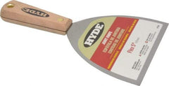 Hyde Tools - 5" Wide Steel Putty Knife - Flexible, Hardwood Handle, 8-1/4" OAL - Eagle Tool & Supply