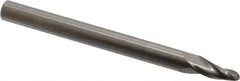 Onsrud - 1/8" Cutting Diam x 1/2" Length of Cut, 2 Flute, Upcut Spiral Router Bit - Uncoated, Right Hand Cut, Solid Carbide, 3" OAL x 1/4" Shank Diam, Ball End Taper - Eagle Tool & Supply