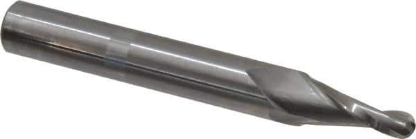 Onsrud - 1/4" Cutting Diam x 1" Length of Cut, 2 Flute, Upcut Spiral Router Bit - Uncoated, Right Hand Cut, Solid Carbide, 4" OAL x 1/2" Shank Diam, Ball End Taper - Eagle Tool & Supply