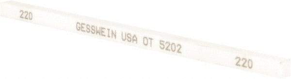 Made in USA - 220 Grit Aluminum Oxide Square Polishing Stone - Very Fine Grade, 1/4" Wide x 6" Long x 1/4" Thick, Oil Filled - Eagle Tool & Supply