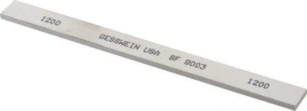 Made in USA - 1200 Grit Aluminum Oxide Rectangular Polishing Stone - Ultra Fine Grade, 1/2" Wide x 6" Long x 1/8" Thick - Eagle Tool & Supply
