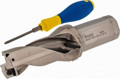 Iscar - 2.87" Max Drill Depth, 2xD, 1-7/16" Diam, Indexable Insert Drill - 2 Inserts, 1-1/2" Shank Diam, Straight Shank - Eagle Tool & Supply