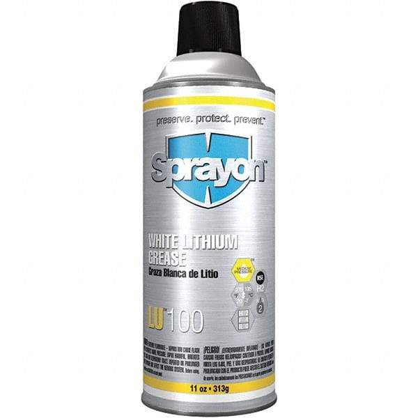 Sprayon - 11 oz Aerosol Lithium General Purpose Grease - Off White, 275°F Max Temp, NLGIG 2, - Eagle Tool & Supply