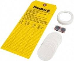 Bradley - Paper, Foam & Plastic Plumbed Wash Station Refill Kit - Yellow & White Matting, Includes Replacement Cap, Inspection Tag, (9) Foam Liners - Eagle Tool & Supply