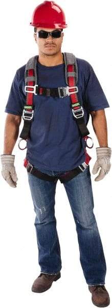 MSA - 310 Lb Capacity, Size X-Large, Full Body Vest Harness - Webbing, Quick-Connect Leg Straps, Quick-Connect Chest Strap, Full Body Protection - Eagle Tool & Supply