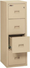 FireKing - 17-3/4" Wide x 52-3/4" High x 22-1/8" Deep, 4 Drawer Vertical File - Steel, Parchment - Eagle Tool & Supply