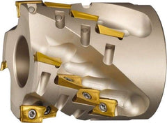 Sumitomo - 12 Inserts, 50mm Cut Diam, 22mm Arbor Diam, 53mm Max Depth of Cut, Indexable Square-Shoulder Face Mill - 70mm High, AX.T 1235 Insert Compatibility, Through Coolant, Series WaveMill - Eagle Tool & Supply