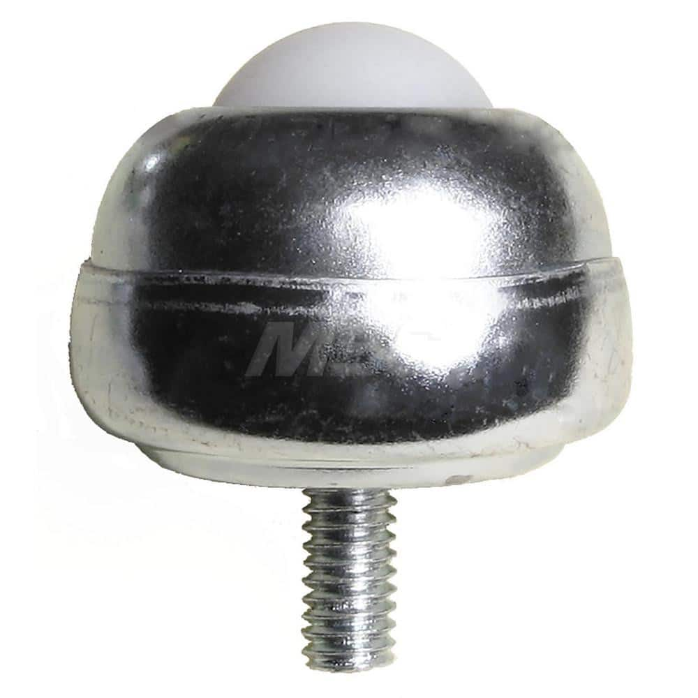 Ball Transfers; Base Shape: Round; Working Orientation: Ball up; Mount Type: Stud; Load Capacity (Lb.): 35; Mount Height: 1.375 in; Housing Diameter: 1.750; Overall Diameter: 1.750; Stud Length: 0.6875 in; Housing Finish: Galvanized; Thread Size: 1/4 - 20