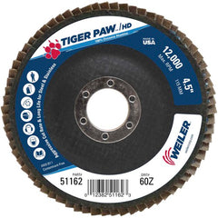 4 1/2″ × 7/8″-60 Grit - T27 Tiger Paw High Density Zirc Flap Disc Phenolic Back - Eagle Tool & Supply