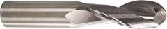 M.A. Ford - 3/8" Diam, 1" LOC, 2 Flute Solid Carbide Ball End Mill - Single End, 2-1/2" OAL, 3/8" Shank Diam, Spiral Flute - Eagle Tool & Supply