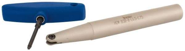 Iscar - 1/2" Cut Diam, 3/4" Shank Diam, 6-1/2" OAL, Indexable Ball Nose End Mill - 2" Head Length, Straight Shank, HCM D.50 Toolholder, HBF D.50, HBR D.50, HCR D.50 Insert - Eagle Tool & Supply