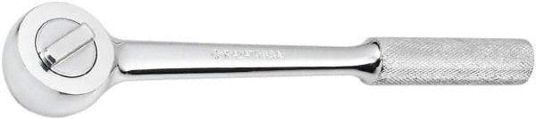 SK - 1/2" Drive Round Head Ratchet - Full Polish Chrome Finish, 15" OAL, 50 Gear Teeth, Full Polished Knurled Handle, Reversible Head - Eagle Tool & Supply