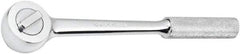 SK - 1/2" Drive Round Head Ratchet - Full Polish Chrome Finish, 15" OAL, 50 Gear Teeth, Full Polished Knurled Handle, Reversible Head - Eagle Tool & Supply