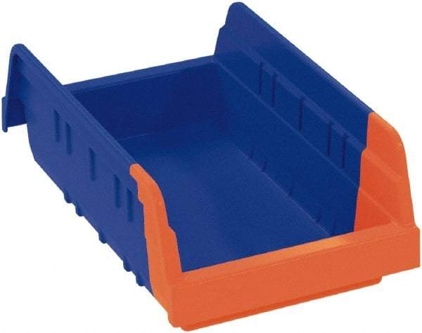 Akro-Mils - 11-5/8" Deep, Blue/Orange Hopper Shelf Bin - 4" High x 4-1/4" Wide x 11-5/8" Long - Eagle Tool & Supply