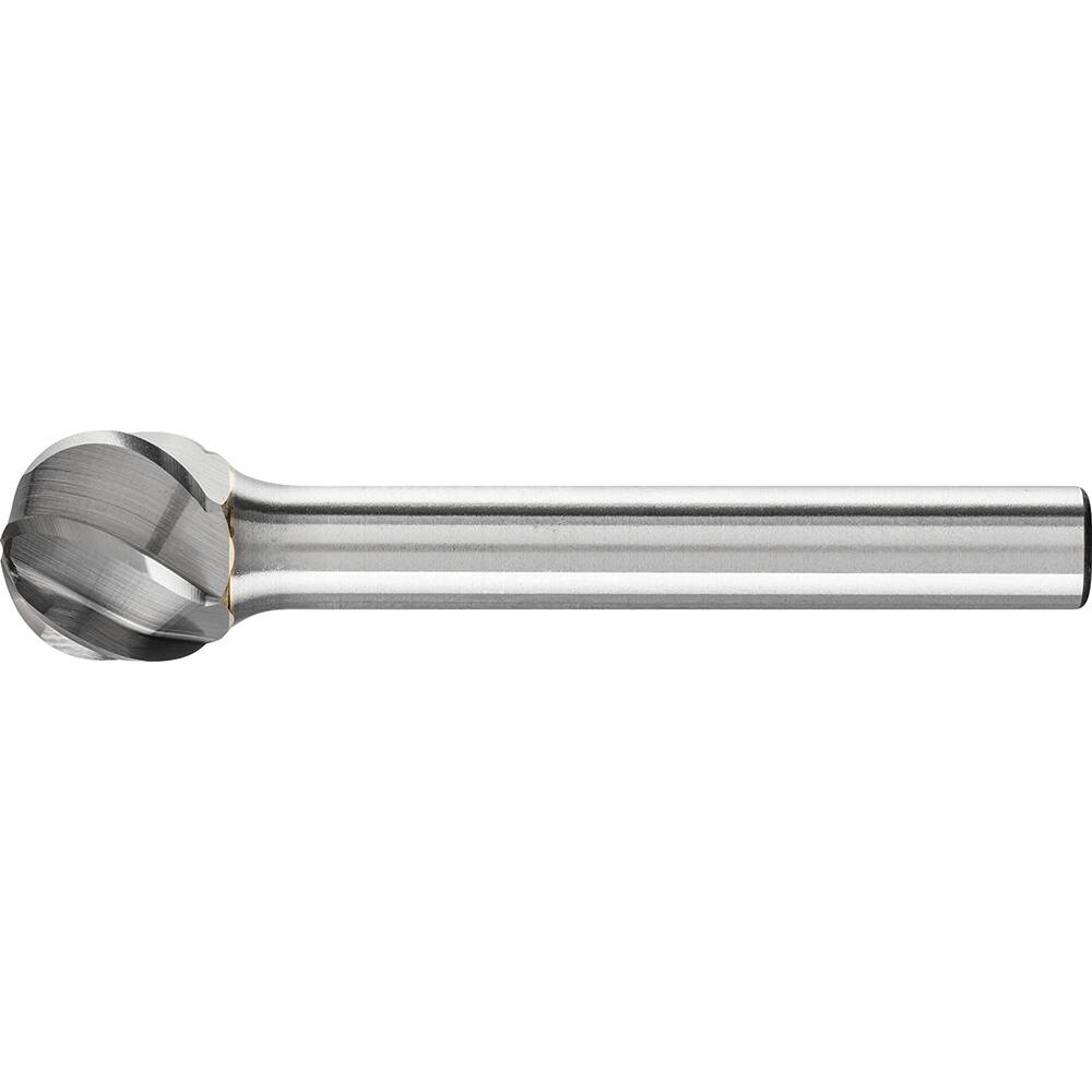 PFERD - SD-5, 1/2" Cut Diam, 1/4" Shank Diam, Carbide Aluma Cut Ball Burr - Exact Industrial Supply