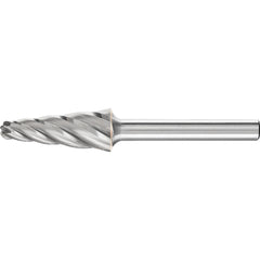 PFERD - SL-4, 1/2" Cut Diam, 1/4" Shank Diam, Carbide End Cut Aluma Cut Taper with Radius End Burr - Exact Industrial Supply