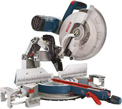 Bosch - 15 Amp, 3,800 RPM, 45° Right Double Bevel Sliding Miter Saw - 12" Blade Diam - Eagle Tool & Supply
