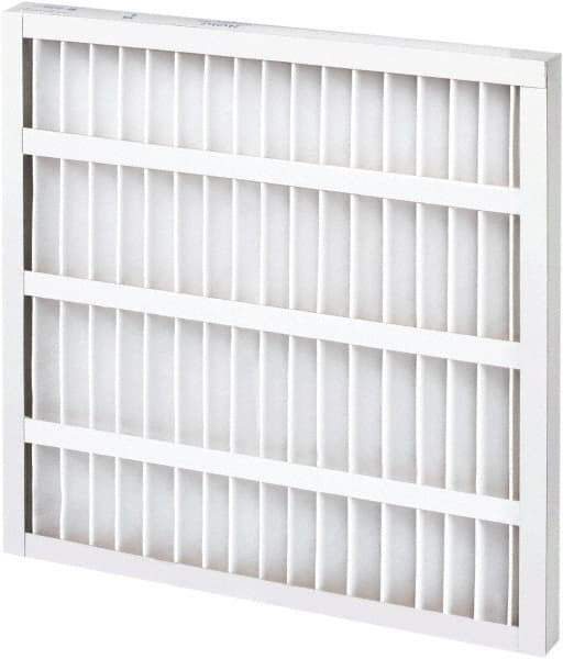 Made in USA - 25" Noml Height x 25" Noml Width x 2" Noml Depth, 35% Capture Efficiency, Wireless Pleated Air Filter - MERV 8, Synthetic, Integrated Paperboard Frame, 500 Max FPM, 1,625 CFM, For Any Unit - Eagle Tool & Supply