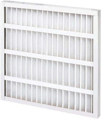 Made in USA - 24" Noml Height x 24" Noml Width x 2" Noml Depth, 35% Capture Efficiency, Wireless Pleated Air Filter - MERV 8, Synthetic, Integrated Paperboard Frame, 500 Max FPM, 1,500 CFM, For Any Unit - Eagle Tool & Supply