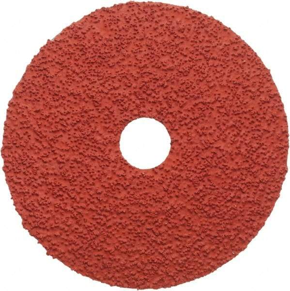 3M - 5" Diam 7/8" Hole 36+ Grit Fiber Disc - Very Coarse Grade, Ceramic, 12,000 Max RPM, Series 987C - Eagle Tool & Supply