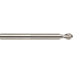 SGS - 10mm Diam, 12mm LOC, 2 Flute Solid Carbide Ball End Mill - TiB2 Finish, Single End, 100mm OAL, 10mm Shank Diam, Spiral Flute - Eagle Tool & Supply