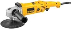 DeWALT - 7" Pad Diam, 600 & 3,500 RPM, Handheld Electric Polisher - 5/8-11" Spindle Thread, 12 Amps, 115 Volts - Eagle Tool & Supply