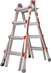 Little Giant Ladder - 14 Steps, 15' High, Type IAA Rating, Aluminum Multi-Use Ladder - 375 Lb Load Capacity, 21" Base Width - Eagle Tool & Supply
