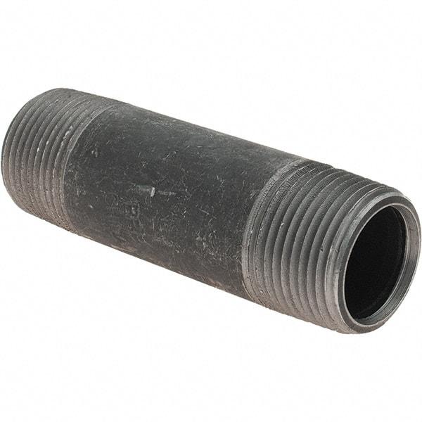 Value Collection - 1" Diam x 4" Long Steel Black Pipe Nipple - Threaded - Eagle Tool & Supply