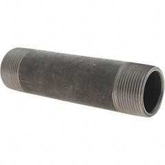 Value Collection - 1-1/4" Diam x 6" Long Steel Black Pipe Nipple - Threaded - Eagle Tool & Supply