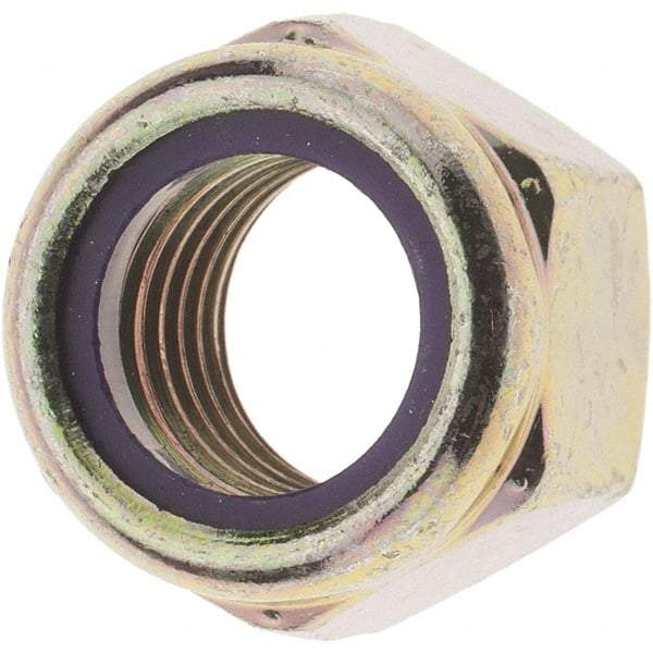 Value Collection - 3/4-10 UNC Grade 8 Hex Lock Nut with Nylon Insert - 1-1/16" Width Across Flats, 7/8" High, Zinc Yellow Dichromate Finish - Eagle Tool & Supply