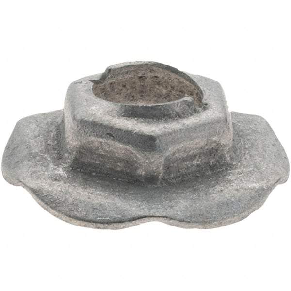 Value Collection - 5/16, 7/8" OD, 1/2" Width Across Flats Washer Lock Nut - Zinc-Plated Spring Steel, For Use with Threaded Fasteners - Eagle Tool & Supply