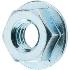 Value Collection - 1/4-20, 19/32" Flange Diam, Serrated Flange Nut - Grade Grade 2 Steel, Zinc-Plated Finish, 0.236" Flange Height - Eagle Tool & Supply