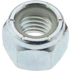 Value Collection - 1/2-13 UNC Grade 2 Hex Lock Nut with Nylon Insert - 3/4" Width Across Flats, 39/64" High, Zinc-Plated Finish - Eagle Tool & Supply