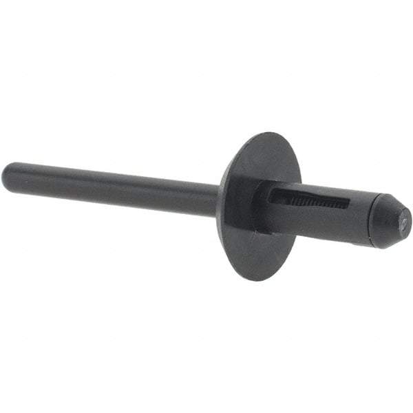 Value Collection - Nylon Open End Blind Rivet - 5/32" to 1/4" Grip, 17mm Head Diam, - Eagle Tool & Supply