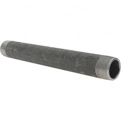 Value Collection - Schedule 80, 1-1/4" Diam x 13" Long Steel Black Pipe Nipple - Threaded - Eagle Tool & Supply