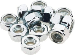 Value Collection - M10x1.50 Metric Coarse Class 8 Hex Lock Nut with Nylon Insert - 10mm High, Zinc-Plated Finish - Eagle Tool & Supply