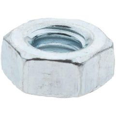 Value Collection - M4x0.70 Metric Coarse Steel Right Hand Hex Nut - 7mm Across Flats, 3.2mm High, Zinc Clear Finish - Eagle Tool & Supply