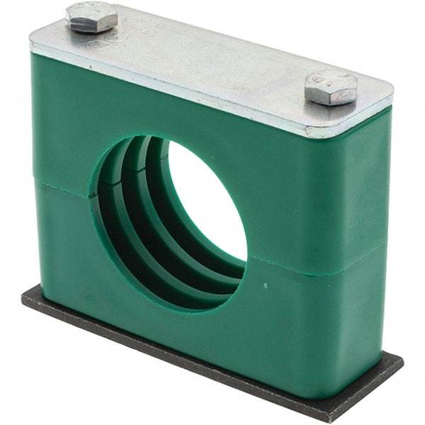 Value Collection - 3.39" Wide x 2.83" High x 1.18" Deep, Polypropylene Single Vibration-Control Clamp - Steel Plate, Mount with Standard - Eagle Tool & Supply