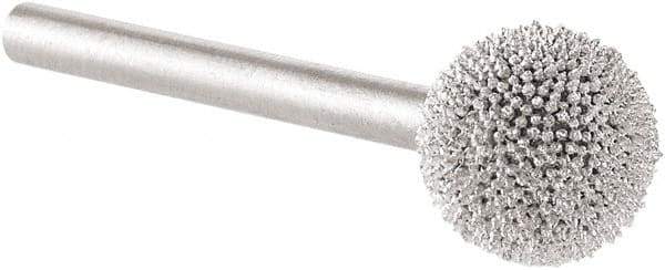 KUTZALL - 3/8" Cut Diam, 1/8" Shank Diam, Ball Head Burr - Carbide - Eagle Tool & Supply