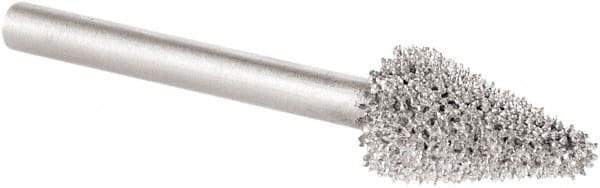 KUTZALL - 1/4" Cut Diam, 1/8" Shank Diam, Taper Head Burr - Carbide - Eagle Tool & Supply