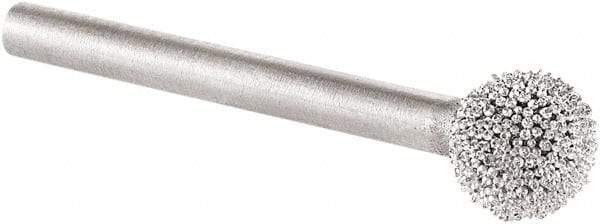 KUTZALL - 1/4" Cut Diam, 1/8" Shank Diam, Ball Head Burr - Carbide - Eagle Tool & Supply