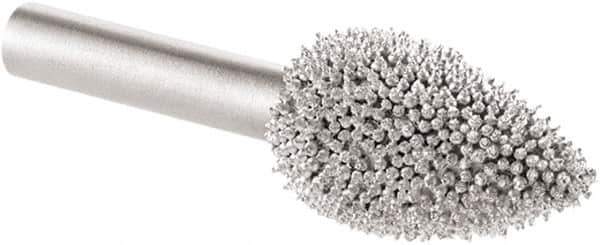 KUTZALL - 1/2" Cut Diam, 1/4" Shank Diam, Flame Head Burr - Carbide - Eagle Tool & Supply