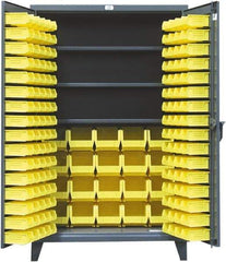 Strong Hold - 3 Shelf 164 Bin Storage Cabinet - Steel, 48" Wide x 24" Deep x 78" High, Dark Gray - Eagle Tool & Supply