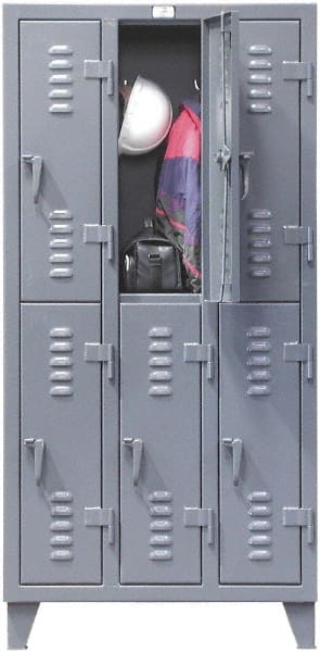 Strong Hold - 6 Door, 2 Tier, Steel Locker - Eagle Tool & Supply